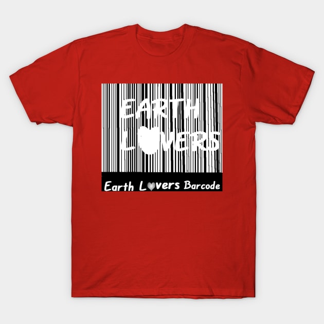 Earth Lovers Design on Red Background T-Shirt by 2triadstore